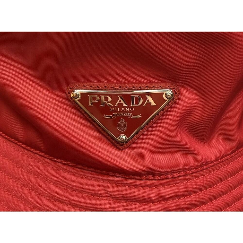 Prada Red Re-Nylon Bucket Hat Size Small - Picture 2 of 9